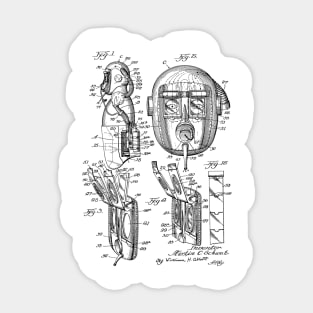 Gas Mask Vintage Patent Hand Drawing Sticker